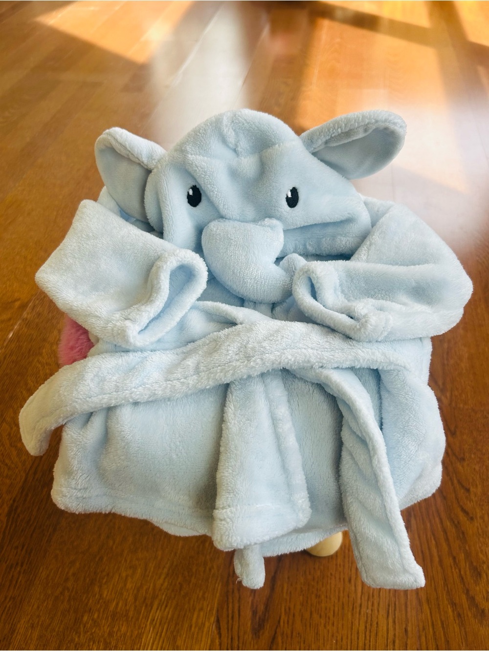 Hudson Baby Light Blue Elephant Hooded Plush Robe